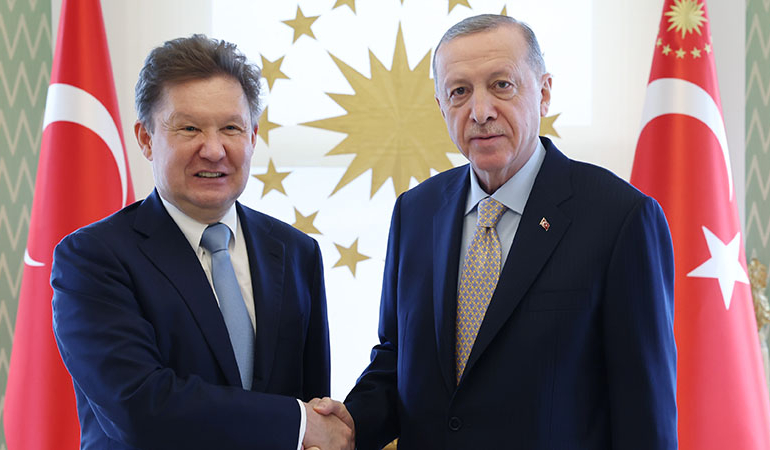 Erdoğan, Rus enerji şirketi başkanı Miller ile bir araya geldi