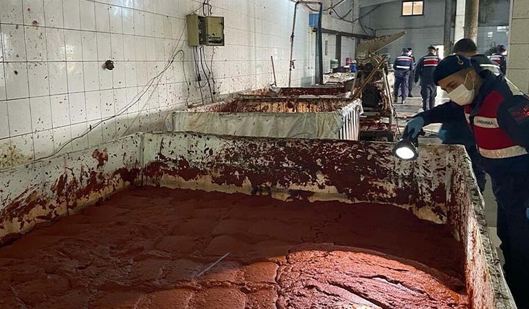 1 milyon liralık ‘bozuk salça’… Görüntüler mide bulandırdı