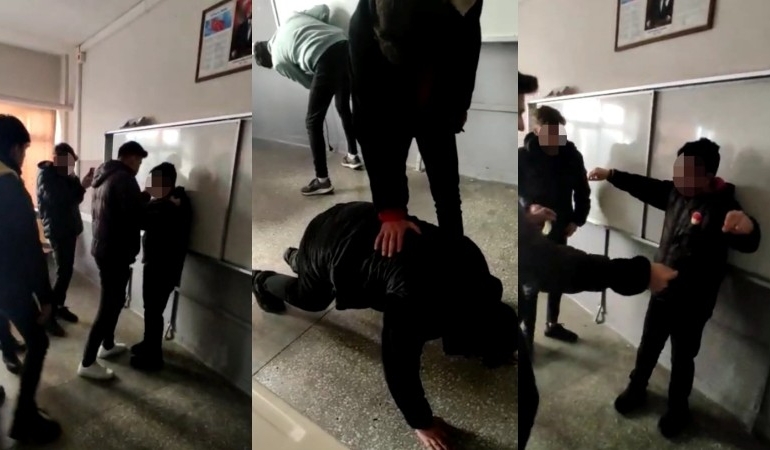 Liseliler, arkadaşını dövüp zorla oyun oynattı!