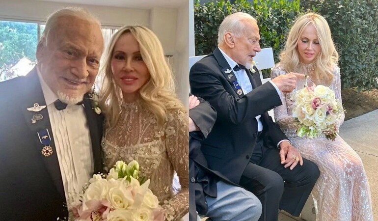 Ay’a ayak basan ikinci astronot 93 yaşında dördüncü kez evlendi