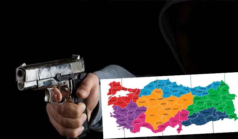 Türkiye’nin şiddet haritası korkutuyor… 1 yılda 3 bin 984 silah ateşlendi
