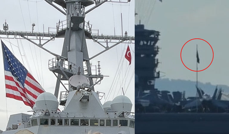 Bayrak provokasyonunun ispatı… Türkiye’de dev, Yunanistan’da minicik!
