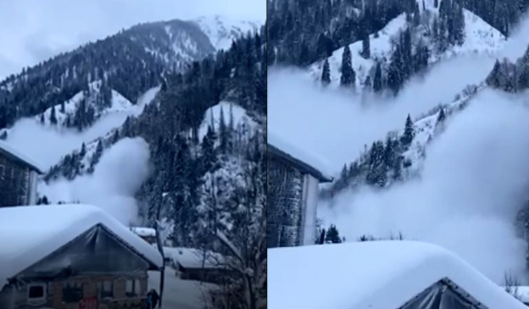 Ayder Yaylası’nda çığ düştü