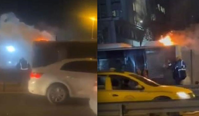 Bakırköy’de metrobüs yangını