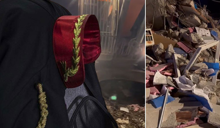 Hatay’da yıkılan yapı denetim binasını inceliyorlardı… ‘O savcılar izne çıktı’