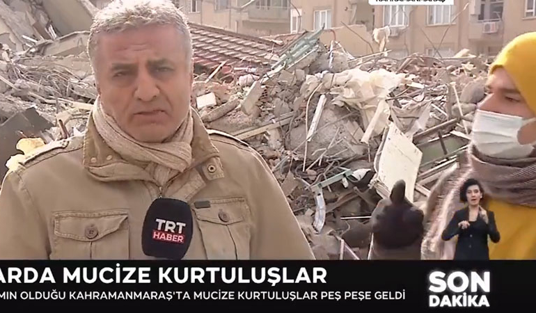 Depremzede isyan edince TRT yayını kesti