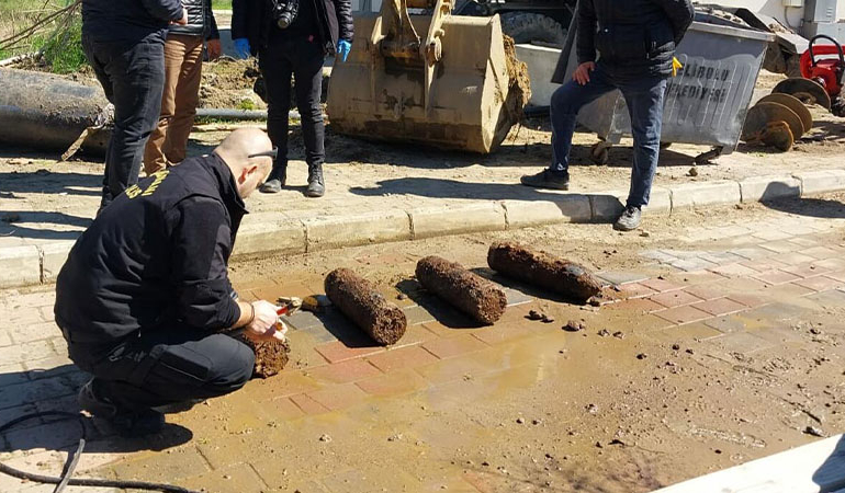 Çanakkale Savaşları’ndan kalma 4 top mermisi bulundu