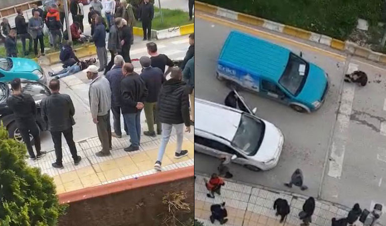 Silahlı kavga kameraya yansıdı