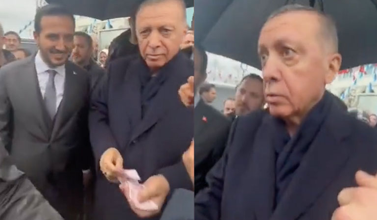 Erdoğan yine para dağıttı… Eline uzanan kişiye tepkisi gündem oldu