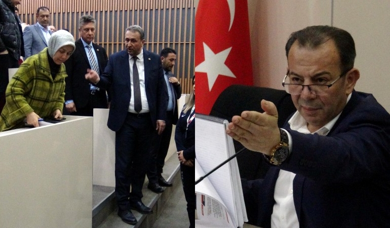 ‘Su şişesi’ gerginliğinde yeni perde: Tanju Özcan, AKP’li üyeyi dışarı çıkarttı