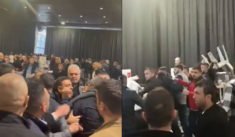 İYİ Parti temayül yoklamasında meydan savaşı gibi kavga