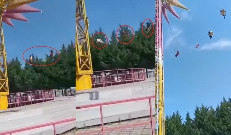 Lunaparkta faciadan dönülen anlar kamerada