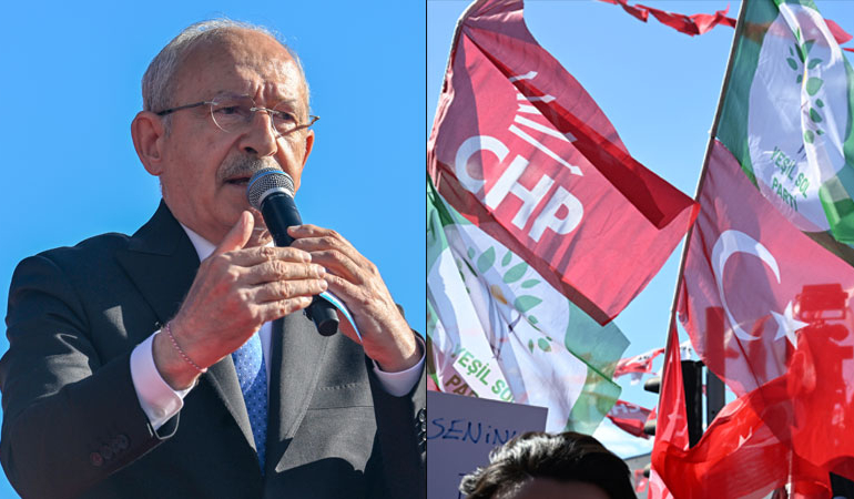Kılıçdaroğlu’nun Van mitinginde Yeşil Sol flamaları