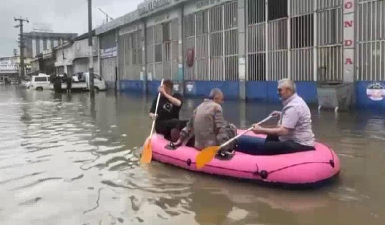 Sele teslim olan Samsun’dan dikkat çeken görüntüler