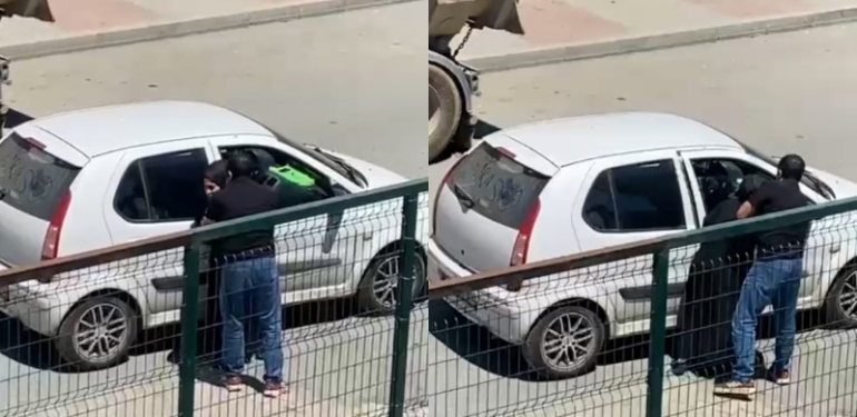 Sokak ortasında kadına şiddet!