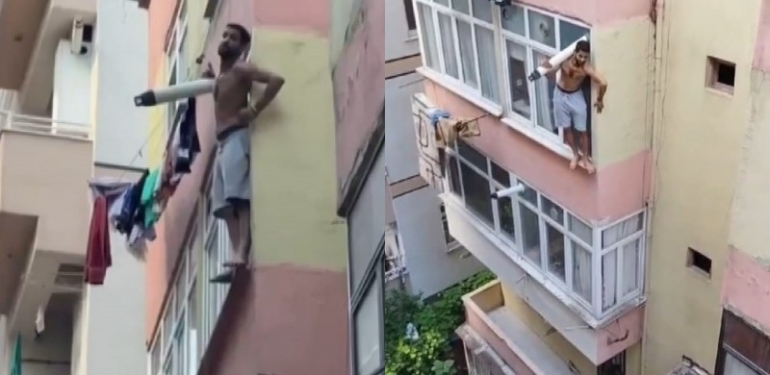 Sevgilisi olmadığı için intihar etmek istedi, balkonda mahsur kaldı