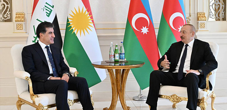 Aliyev Barzani’yi Bakü’de ağırladı