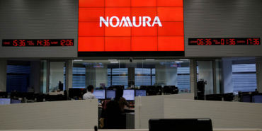 FILE PHOTO: Nomura Securities trading floor is pictured at the company's Otemachi Head Office in Tokyo