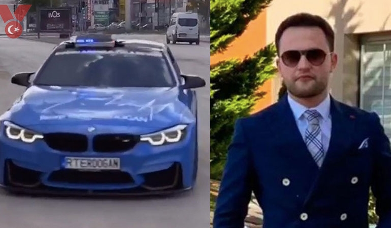 ‘Pudra şeker’ci Kürşat Ayvatoğlu bu kez çakarlı aracıyla gündemde