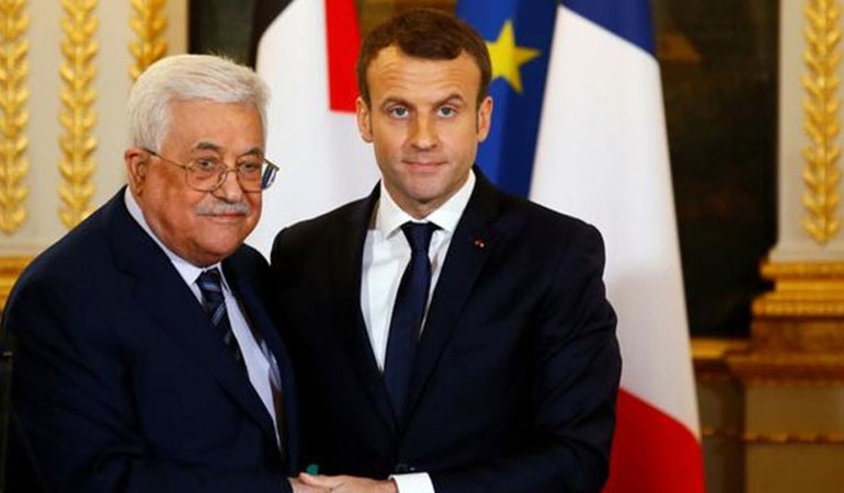 Filistin Devlet Başkanı Abbas, Macron ile görüştü