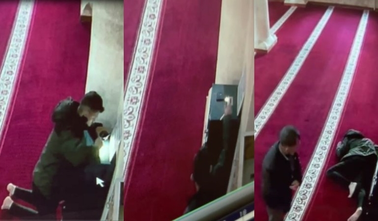 Uyuma numarası yaparak cami kasasını soydu