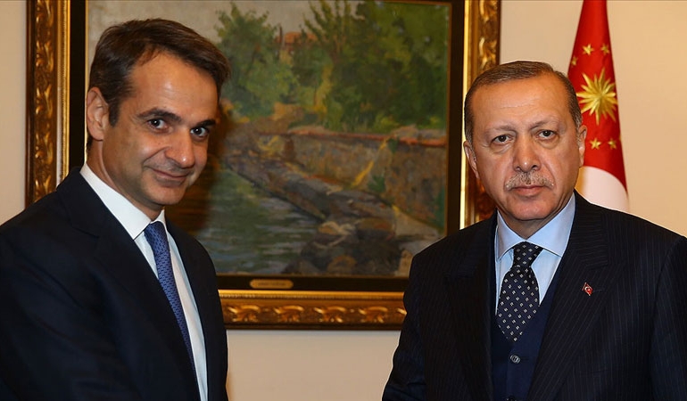 Erdoğan, Yunanistan Başbakanı Miçotakis ile görüştü