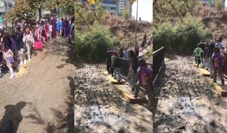 Esenyurt’ta survivor parkuru gibi okul yolu