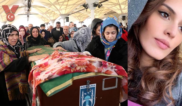 Eski eşi tarafından öldürülen Nursena’nın tabutunu kadınlar taşıdı