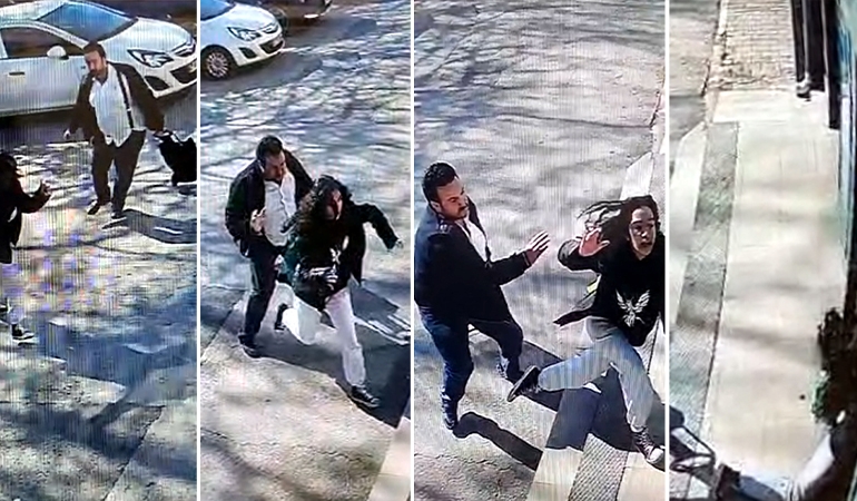 Sokak ortasında kız çocuğuna saldırı: Sırtına vurup yere düşürdü!