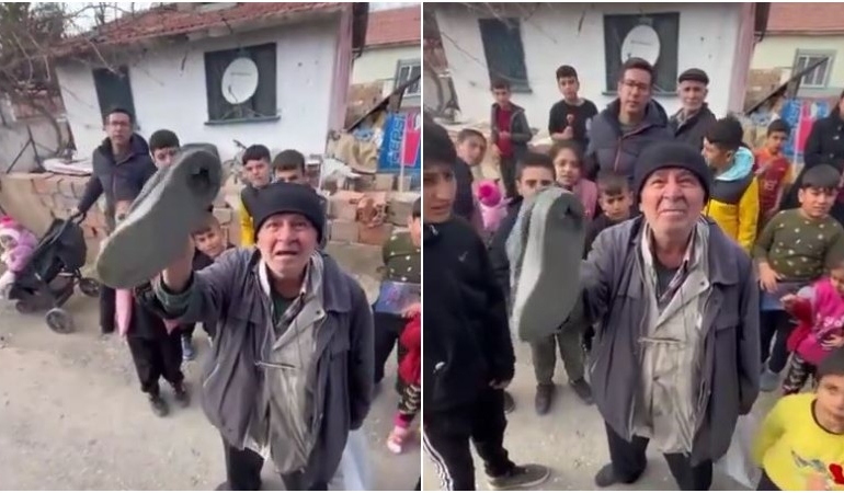 Tabanı delik ayakkabısını gösterip isyan etti: İşte emeklinin hali…