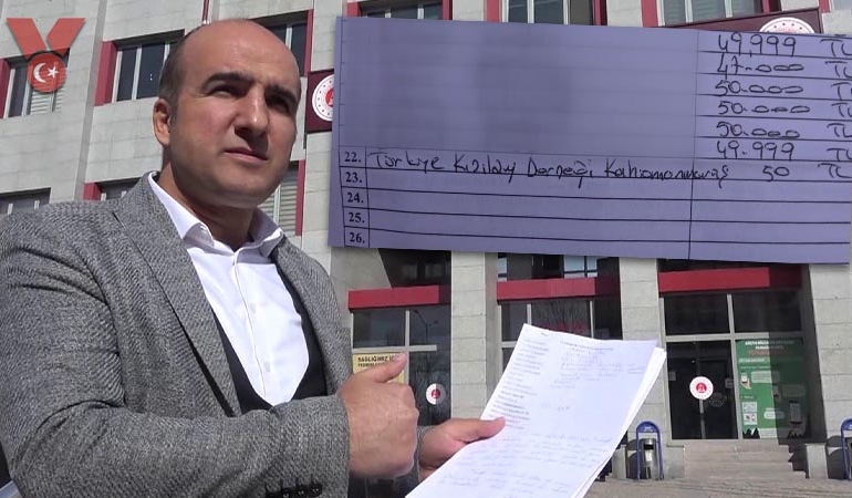 Yüz binlerce liralık vurgunun sadakası: Kızılay’a 50 lira bağış!