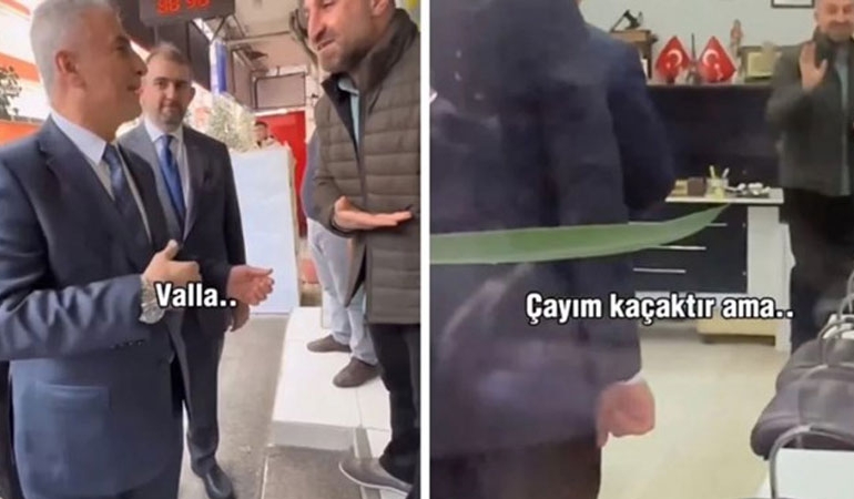 Ticaret Bakanı Ömer Bolat’a ‘kaçak çay’ ikramı