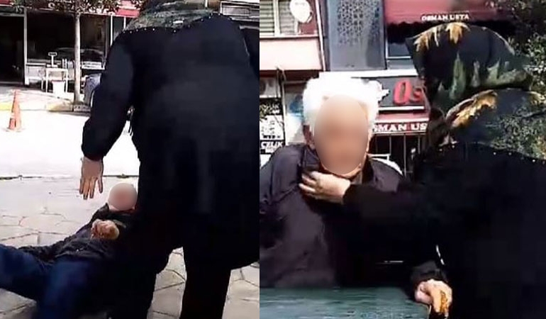 Eşini kaybeden kadın, kendisini ‘rahatsız eden’ adamı sokak ortasında dövdü