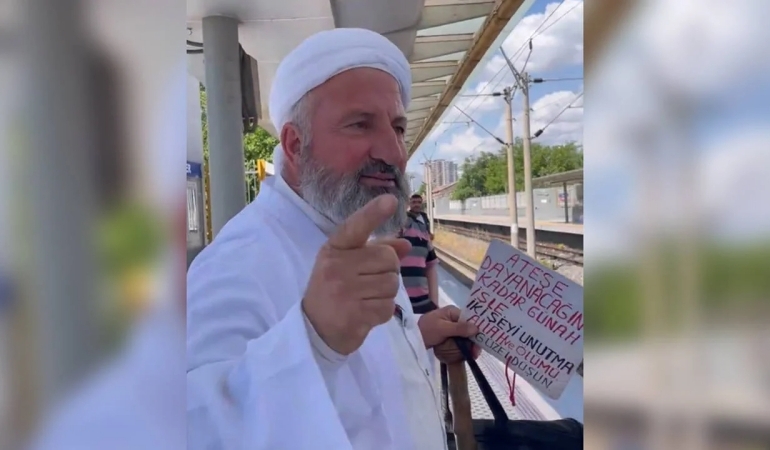 İzmir’de ‘tebliğci’ tacizi: Kadınlara ‘cehennemde yanacaksınız’ diye laf attı!