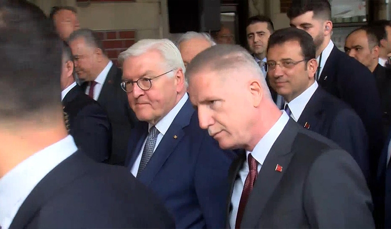 İmamoğlu ile görüştü… Almanya Cumhurbaşkanı’na ‘Filistin’ protestosu