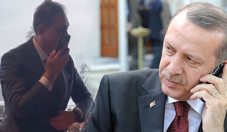 Sürmene Belediye Başkanı Azizoğlu, Erdoğan’la telefonda konuşurken esas duruşa geçti