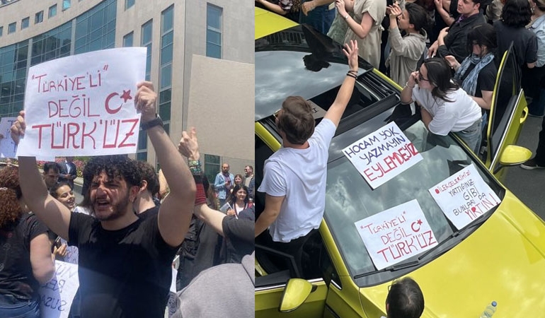 Haliç Üniversitesi Rektörü İnanç’a öğrencilerden protesto: Türkiyeli değil Türk’üz