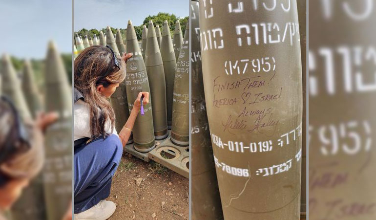 ABD’nin eski BM Temsilcisi Nikki Haley, İsrail’in top mermisine ‘bitirin onları’ yazdı