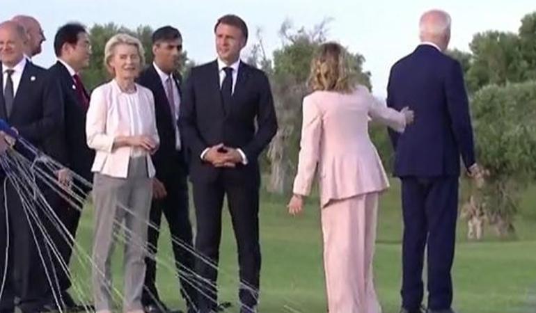 Biden yine başka alemde… İtalya Başbakanı Meloni müdahale etti