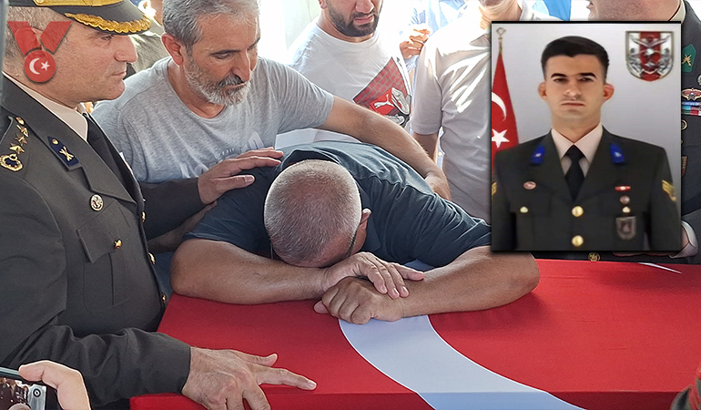 Acı veda… Şehit babasından oğluna son bakış