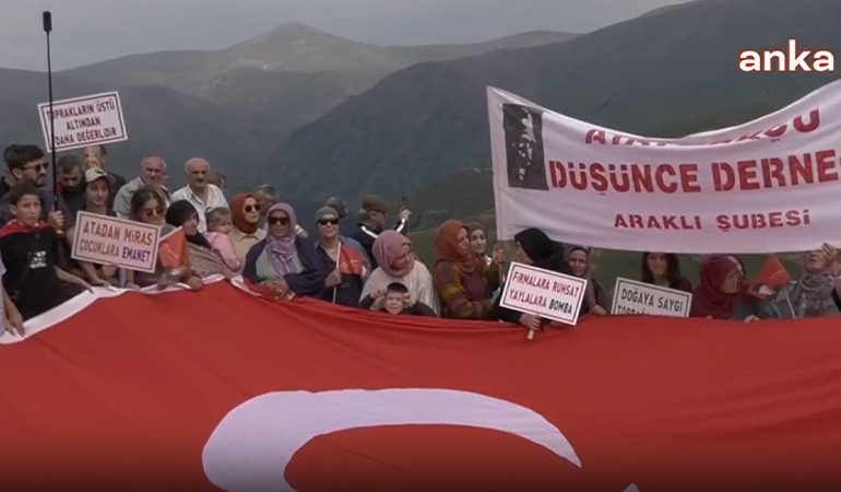 Erikli Yaylası delik deşik edildi! Vatandaş, madeni fidan dikerek protesto etti