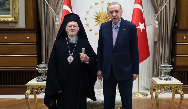 Erdoğan ile görüşen Bartholomeos’tan ‘Suriye’ talebi