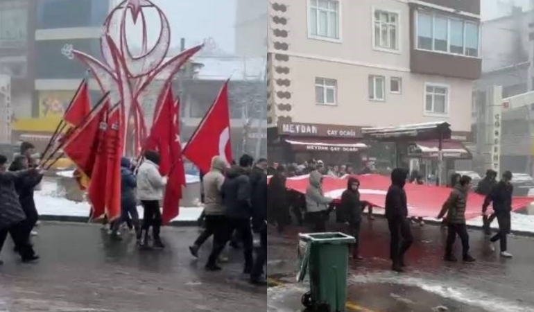Ordu’da öğrencileri, Erdoğan’ın şiiri eşliğinde yürüttüler