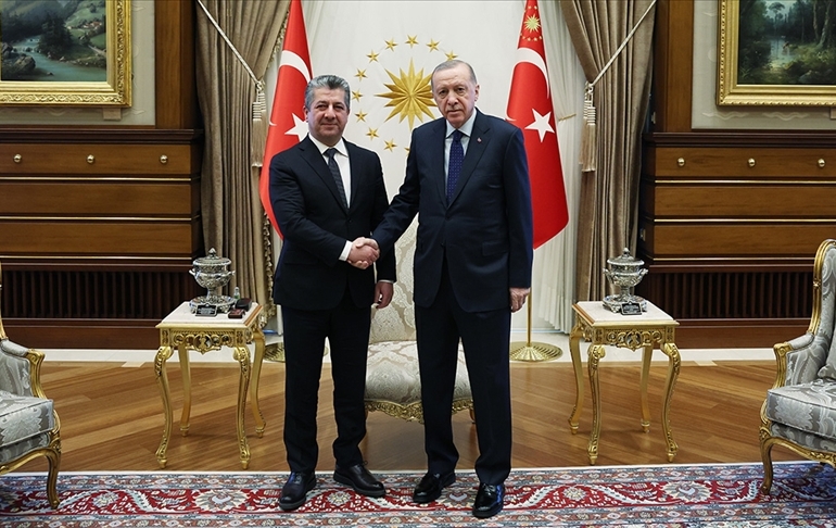 Barzani Ankara’da… Erdoğan kabul etti