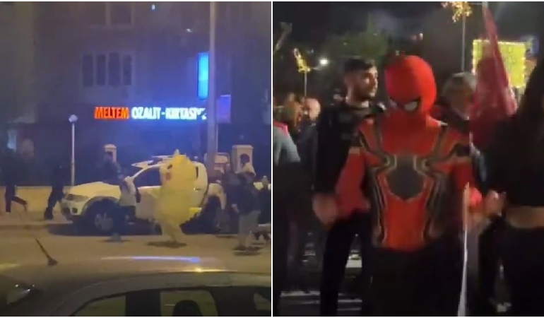 Sokak eylemlerinden ilginç görüntüler: Pikachu firarda, örümcek adam halayda…
