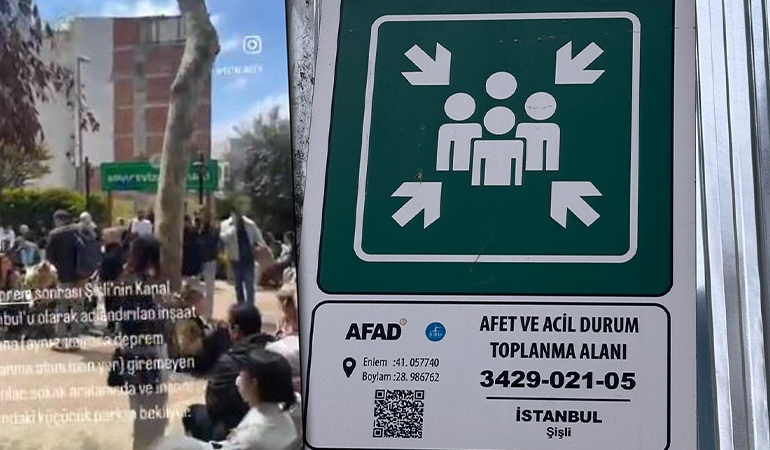 Deprem toplanma alanına ‘inşaat’ engeli! Vatandaşlar sokak aralarında bekledi…