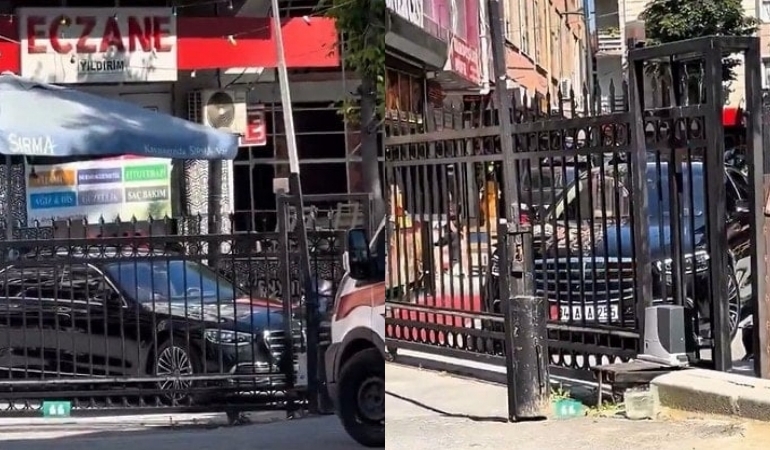 Tepki çeken görüntüler… Çakarlı aracını ambulans çıkışına park etti!