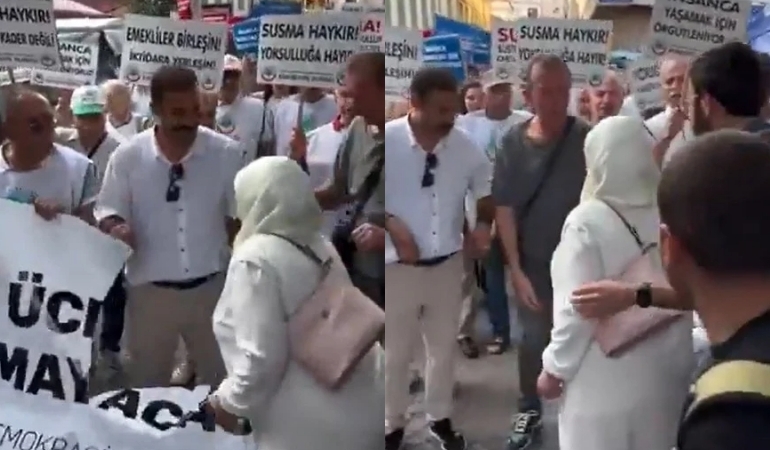 ‘Sefalet ücretlerine teslim olmayacağız’ yazılı pankarta saldıran kişi, AKP’li yönetici çıktı
