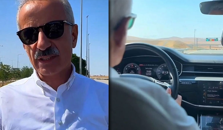 225 km hız yaptığı anları paylaşan Ulaştırma Bakanı Uraloğlu 9 bin 267 TL ceza aldı