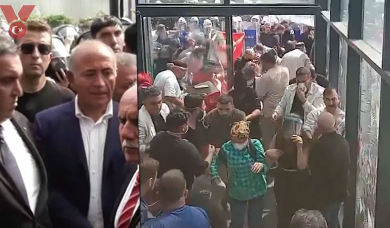 Gürsel Tekin polis eşliğinde CHP İstanbul il binasına girdi… Biber gazlı müdahale!